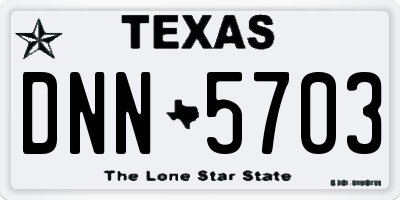TX license plate DNN5703