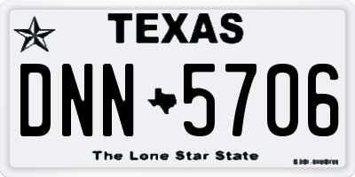 TX license plate DNN5706