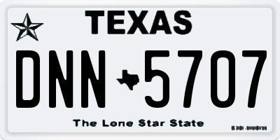 TX license plate DNN5707