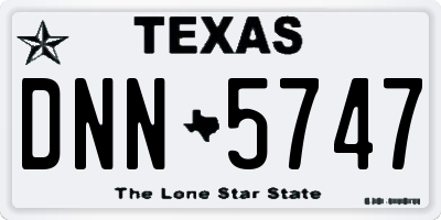 TX license plate DNN5747
