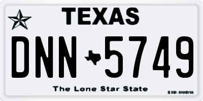 TX license plate DNN5749