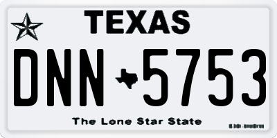 TX license plate DNN5753