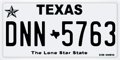 TX license plate DNN5763