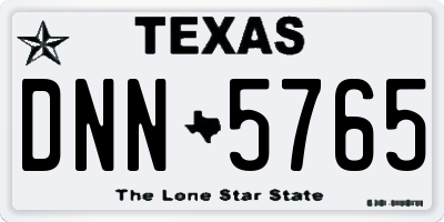 TX license plate DNN5765