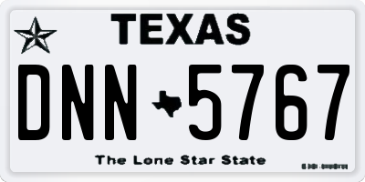 TX license plate DNN5767
