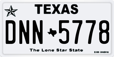 TX license plate DNN5778
