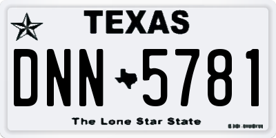 TX license plate DNN5781
