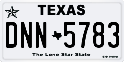 TX license plate DNN5783
