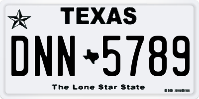 TX license plate DNN5789