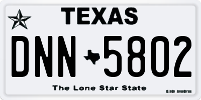 TX license plate DNN5802