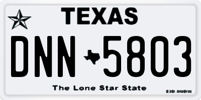 TX license plate DNN5803