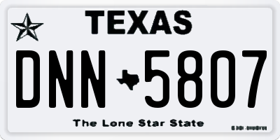 TX license plate DNN5807