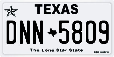 TX license plate DNN5809