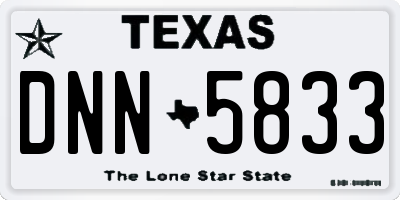 TX license plate DNN5833