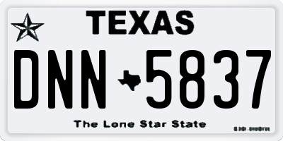 TX license plate DNN5837