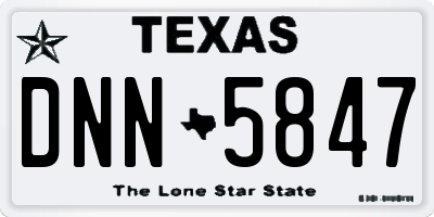 TX license plate DNN5847