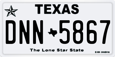 TX license plate DNN5867