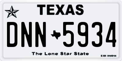 TX license plate DNN5934