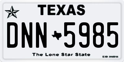 TX license plate DNN5985