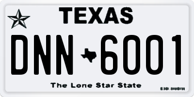 TX license plate DNN6001