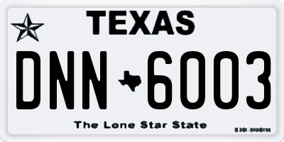 TX license plate DNN6003