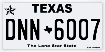 TX license plate DNN6007
