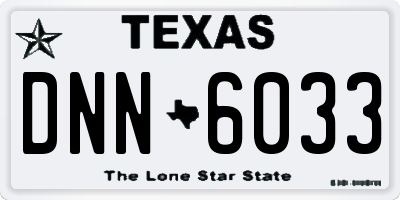 TX license plate DNN6033