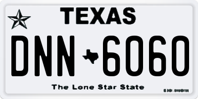 TX license plate DNN6060