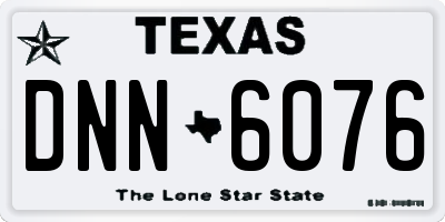 TX license plate DNN6076