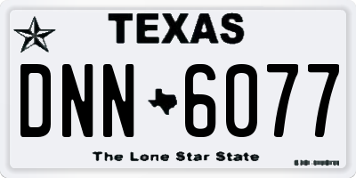 TX license plate DNN6077