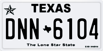 TX license plate DNN6104