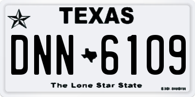 TX license plate DNN6109
