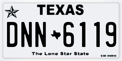 TX license plate DNN6119