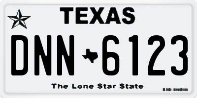 TX license plate DNN6123