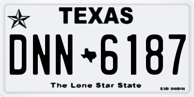 TX license plate DNN6187