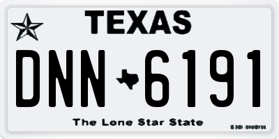 TX license plate DNN6191