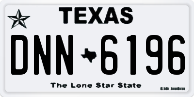 TX license plate DNN6196