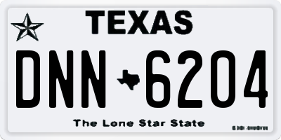 TX license plate DNN6204