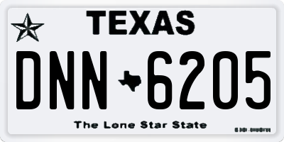 TX license plate DNN6205