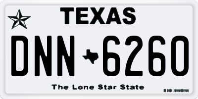 TX license plate DNN6260