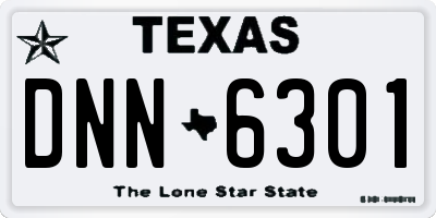 TX license plate DNN6301