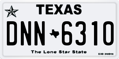 TX license plate DNN6310