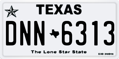 TX license plate DNN6313