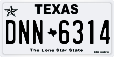 TX license plate DNN6314
