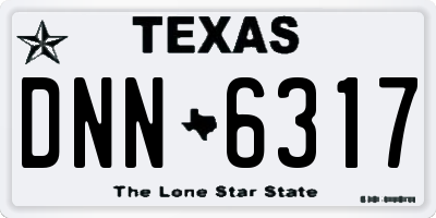 TX license plate DNN6317