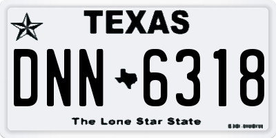 TX license plate DNN6318