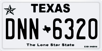 TX license plate DNN6320