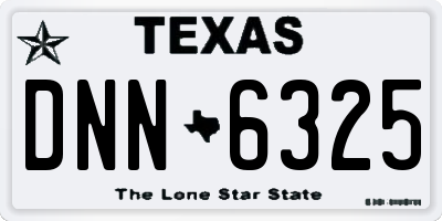 TX license plate DNN6325