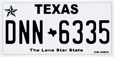 TX license plate DNN6335