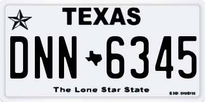 TX license plate DNN6345